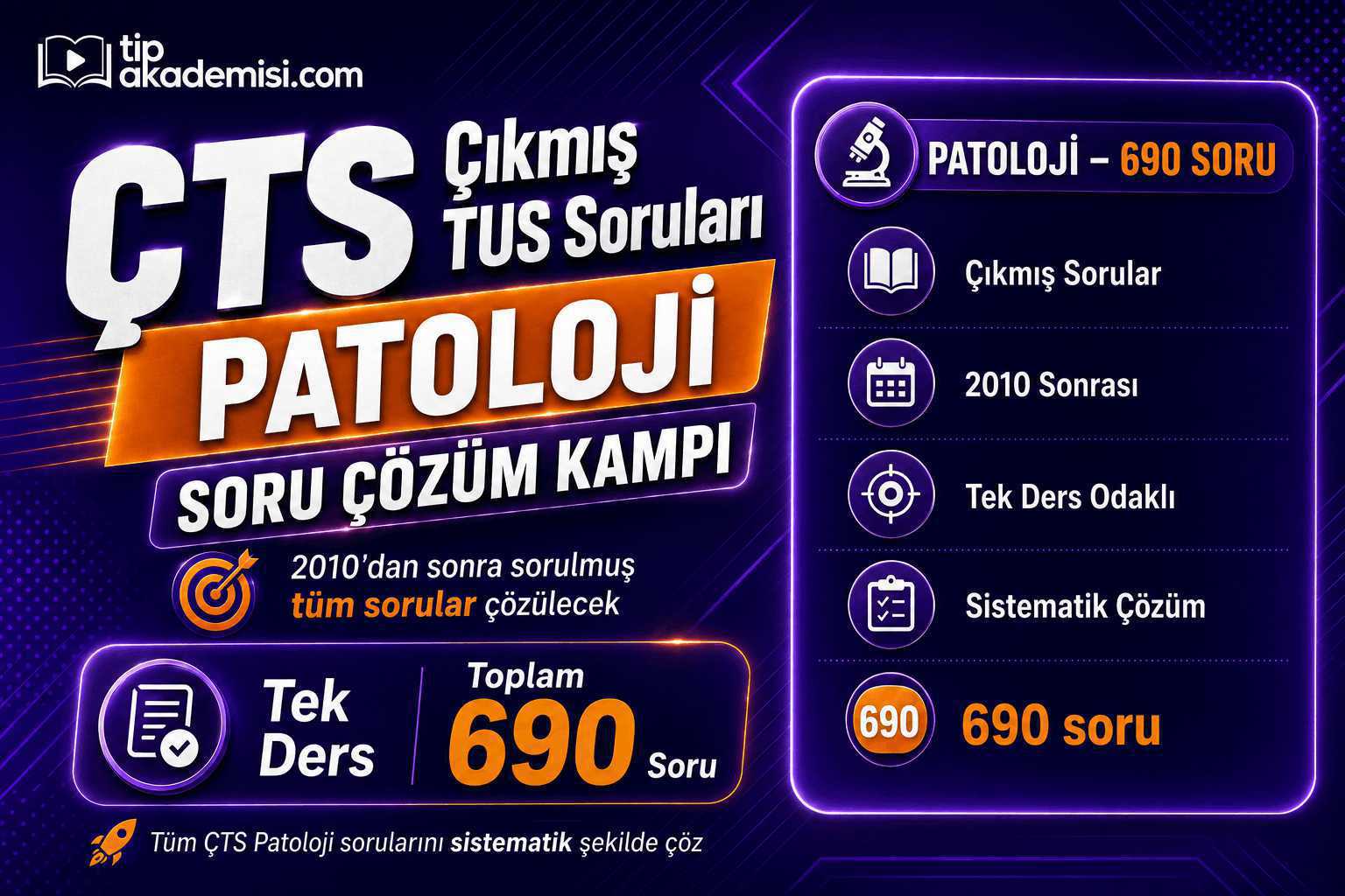 ÇTS Çıkmış Patoloji Soru Çözüm Paketi | TUS DUS EUS