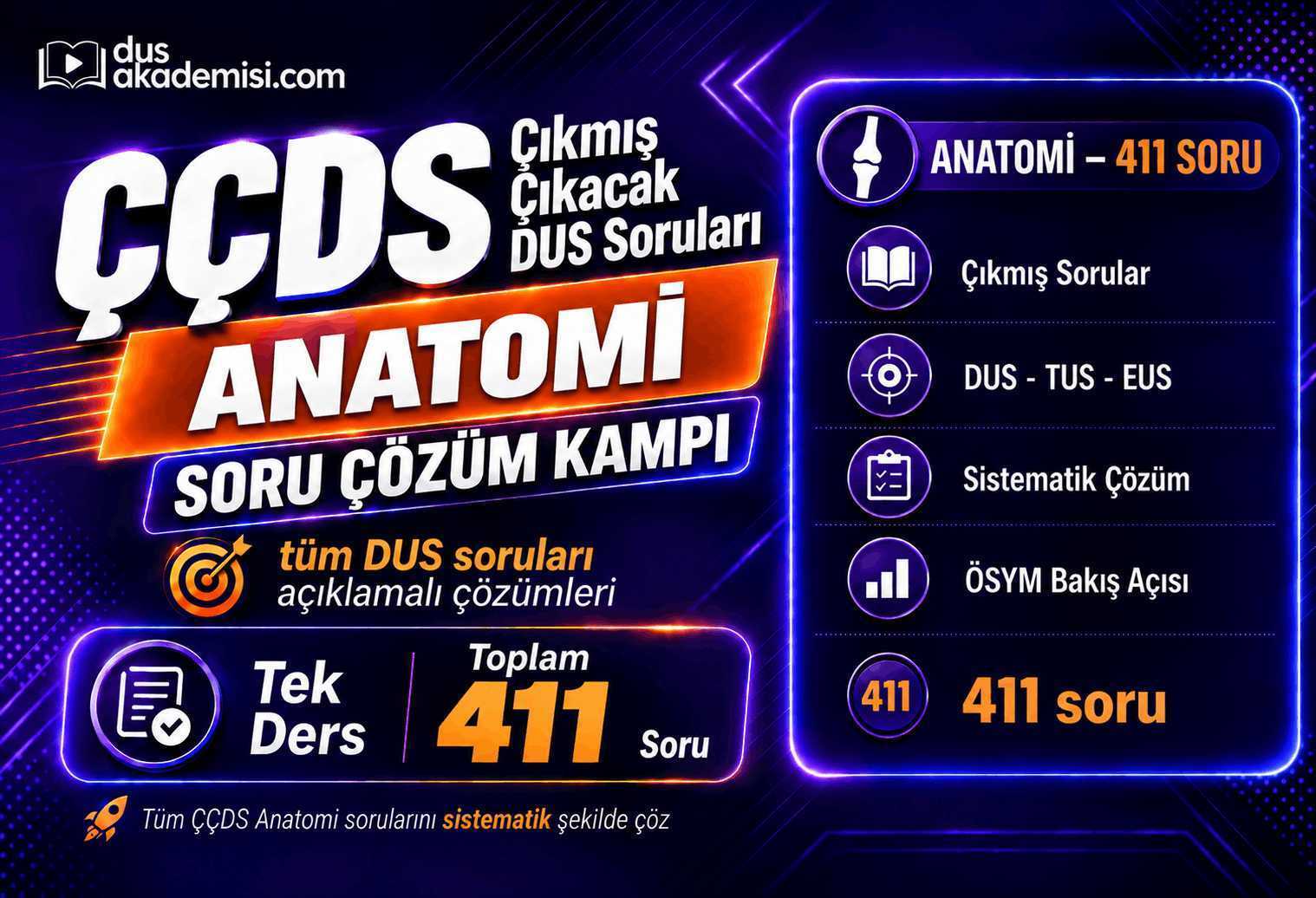 ÇÇDS Çıkmış Anatomi Soru Çözüm Paketi | DUS TUS EUS