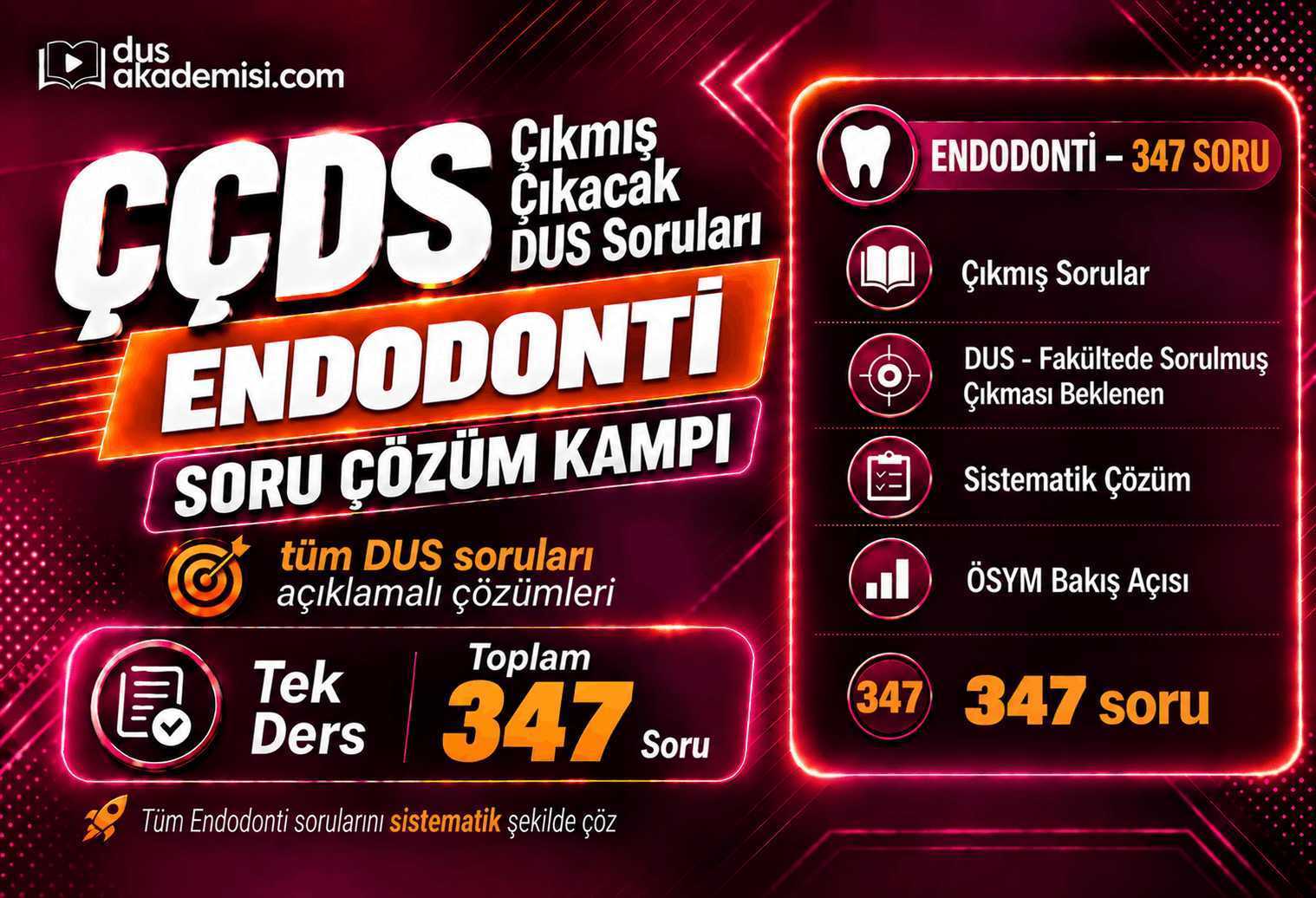 ÇÇDS Çıkmış Endodonti Soru Çözüm Paketi | DUS