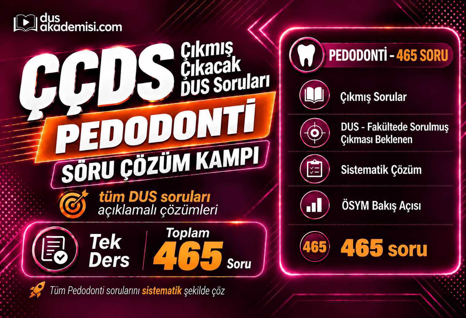 ÇÇDS Çıkmış Pedodonti Soru Çözüm Paketi | DUS