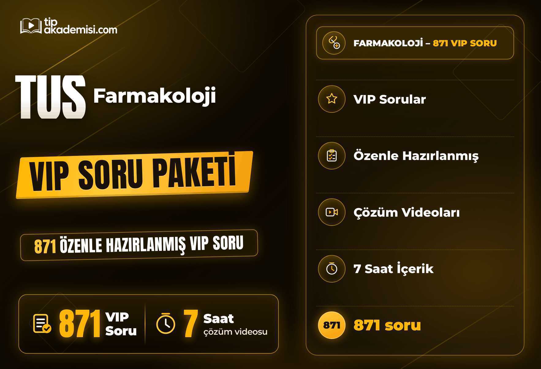 TUS Farmakoloji VIP Soru Paketi