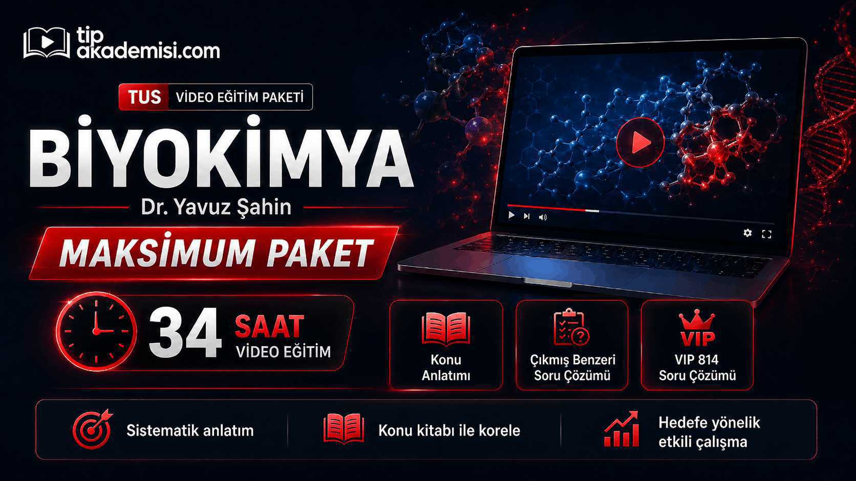 Biyokimya Maksimum (Konu Anlatımı + Çıkmış Benzeri Çözümü + VIP 814 Soru Çözümü)