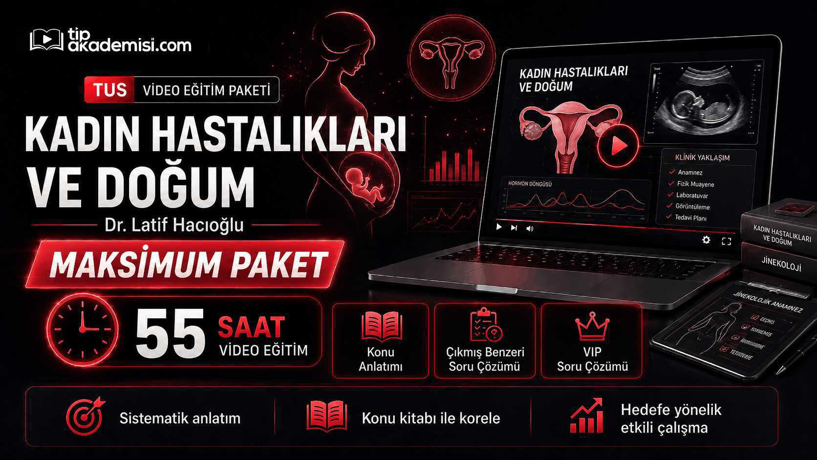 TUS Kadın Hastalıkları ve Doğum Maksimum (Konu Anlatımı + Çıkmış Benzeri Çözümü + VIP Soru Çözümü)