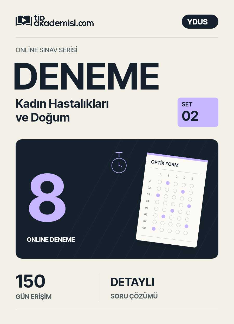 YDUS Kadın Hastalıkları ve Doğum 2. Online Deneme Seti — görsel 3