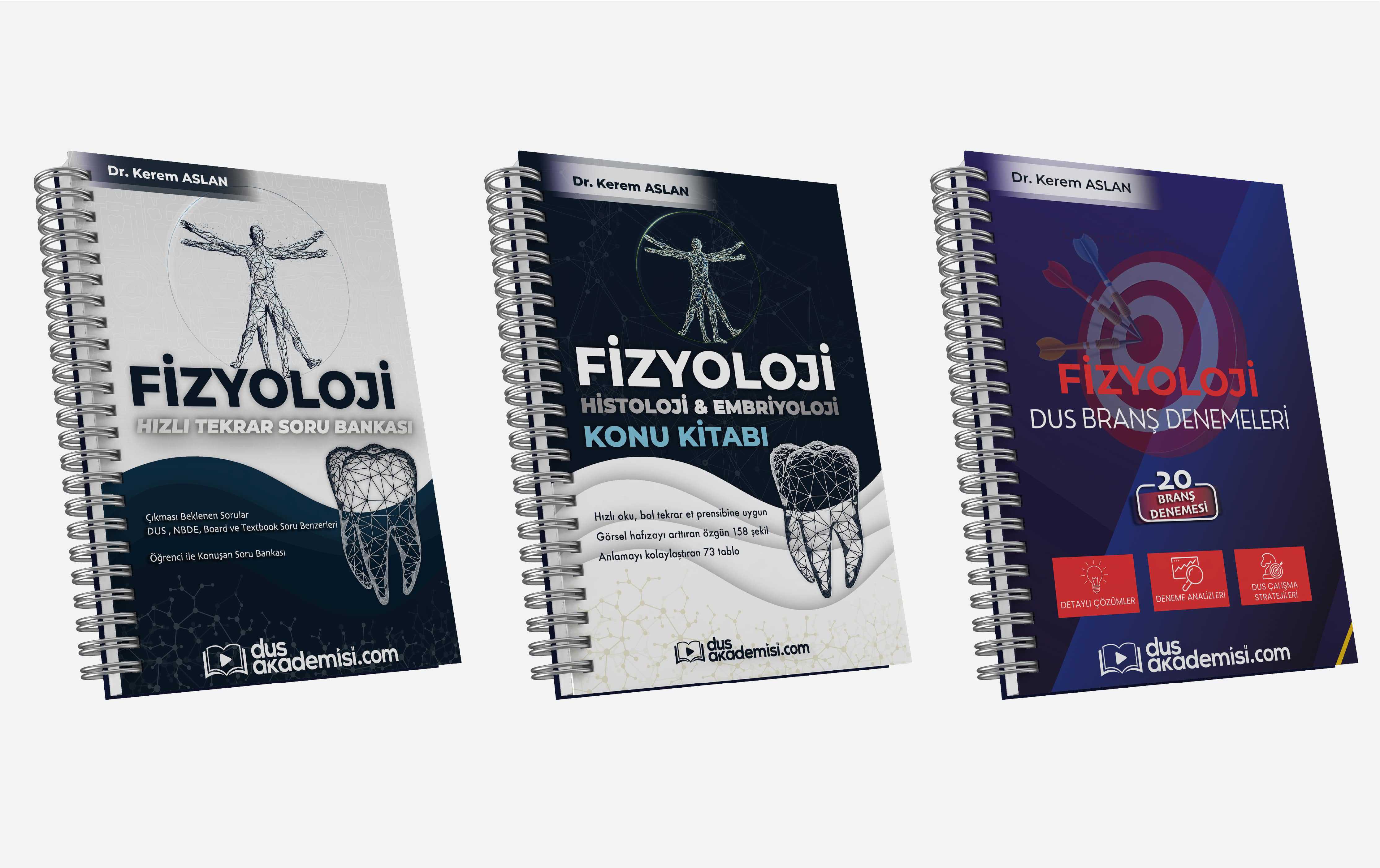 Trio DUS Fizyoloji Histoloji ve Embriyoloji 3’lü Set (Konu Kitabı + Soru Bankası + Deneme Kitabı)