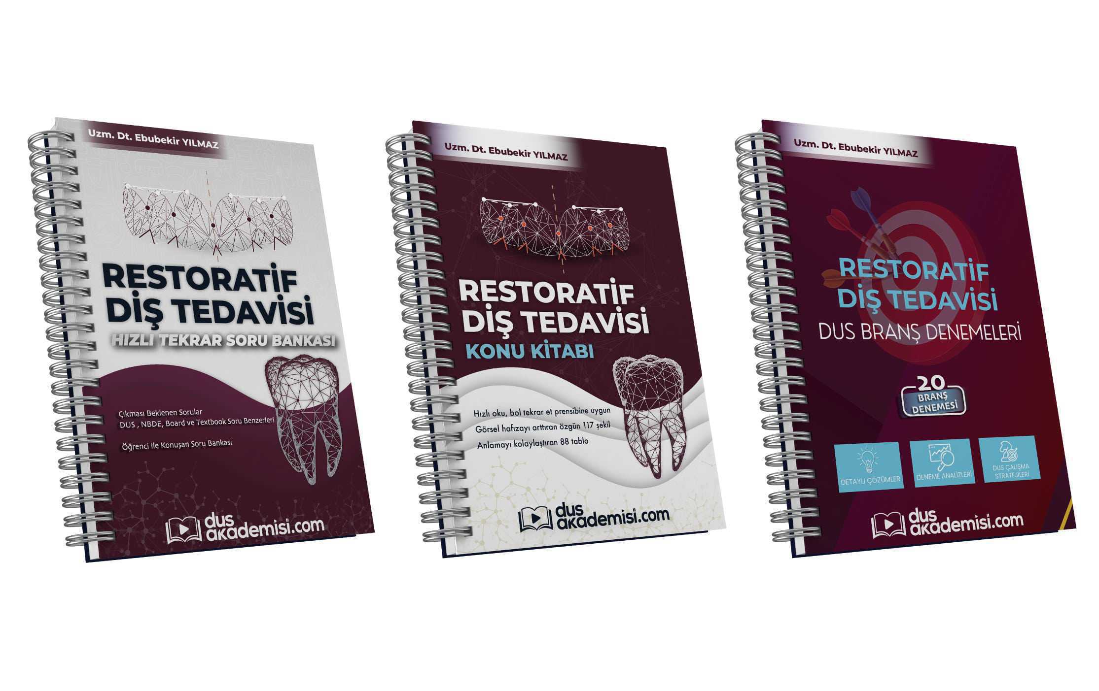 Trio DUS Restoratif Diş Tedavisi 3’lü Set (Konu Kitabı + Soru Bankası + Deneme Kitabı)