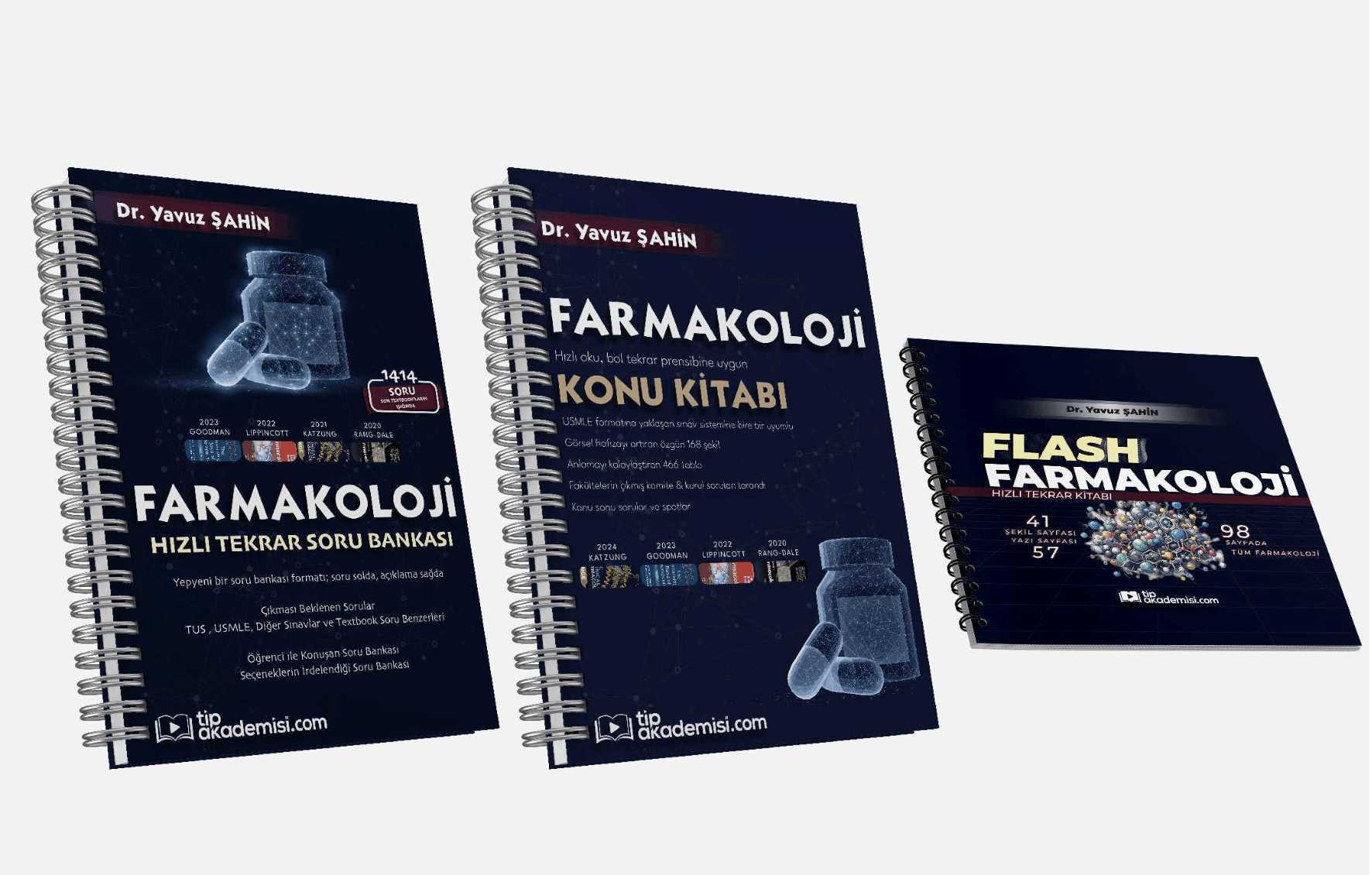 Trio TUS Farmakoloji 3’lü Set (Konu Kitabı + Soru Bankası + Hızlı Konu)