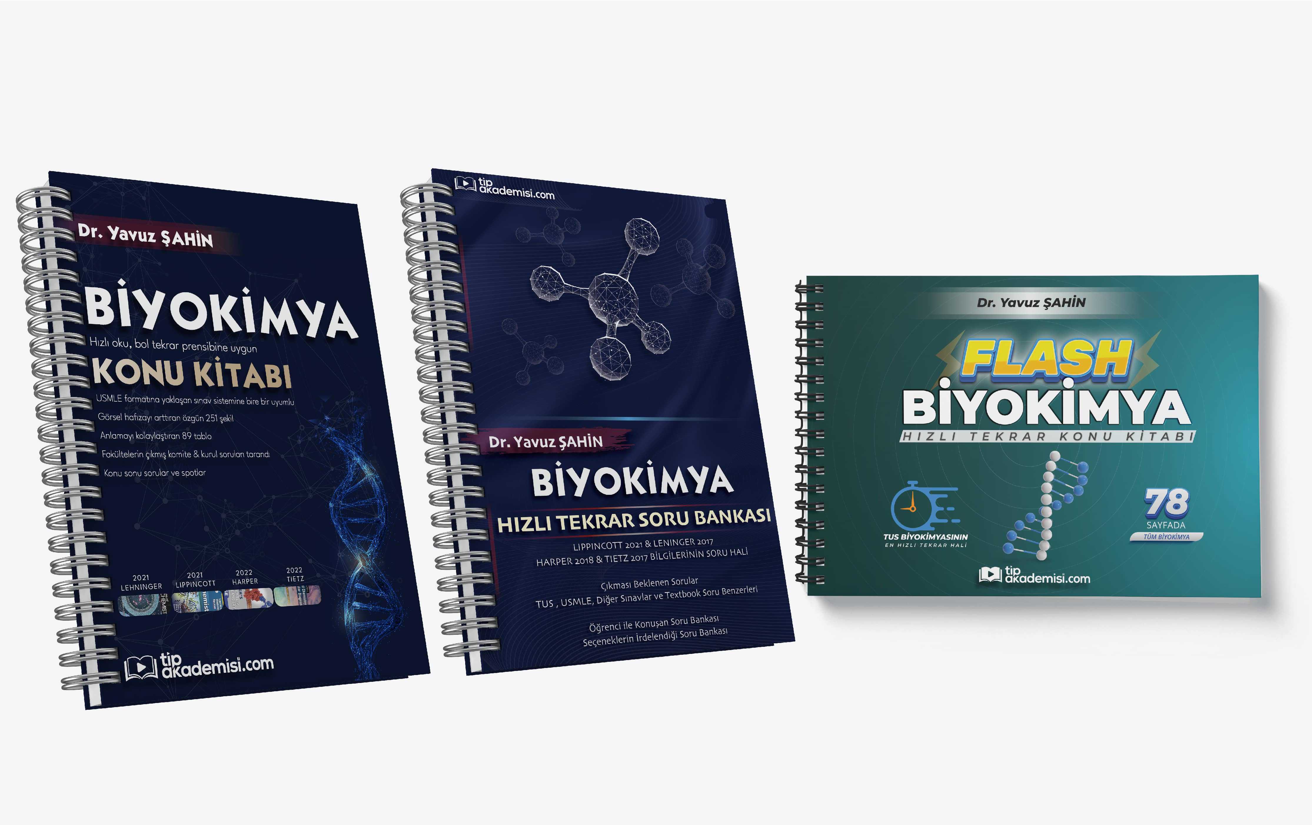 Trio TUS Biyokimya 3’lü Set (Konu Kitabı + Soru Bankası + Hızlı Konu)