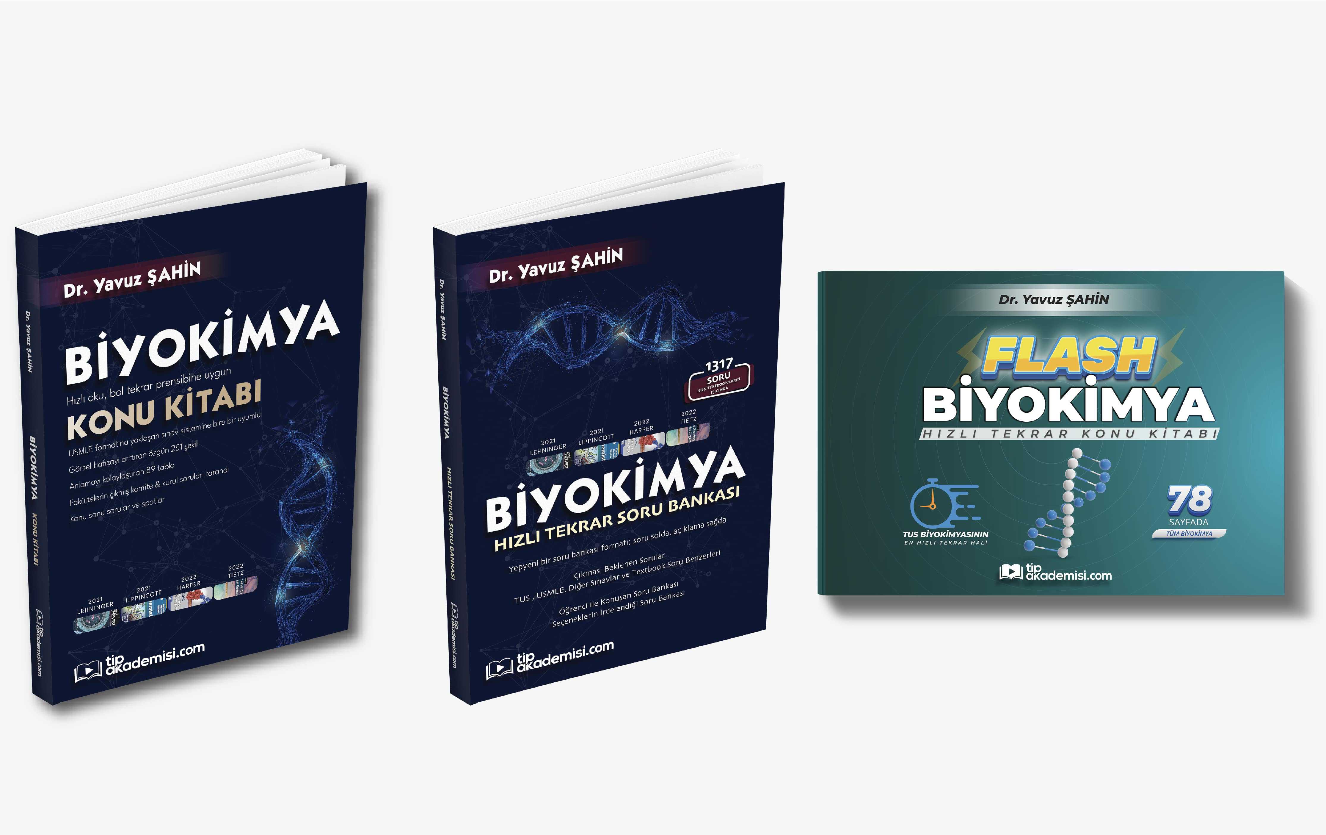Trio TUS Biyokimya 3’lü Set (Konu Kitabı + Soru Bankası + Hızlı Konu) — görsel 2
