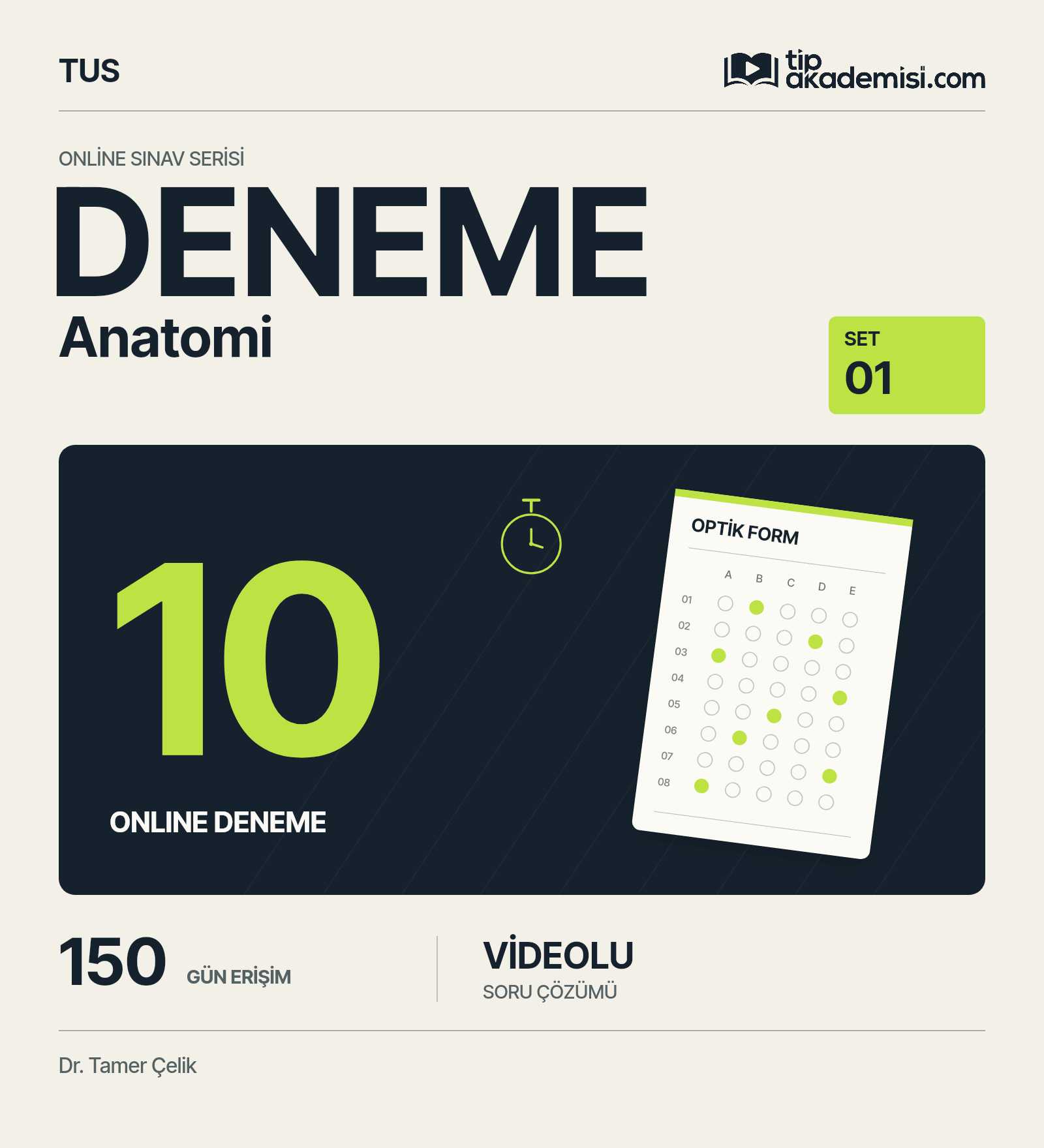 TUS Anatomi 1. Branş Deneme Kitabı 1 Online Deneme Seti — görsel 2