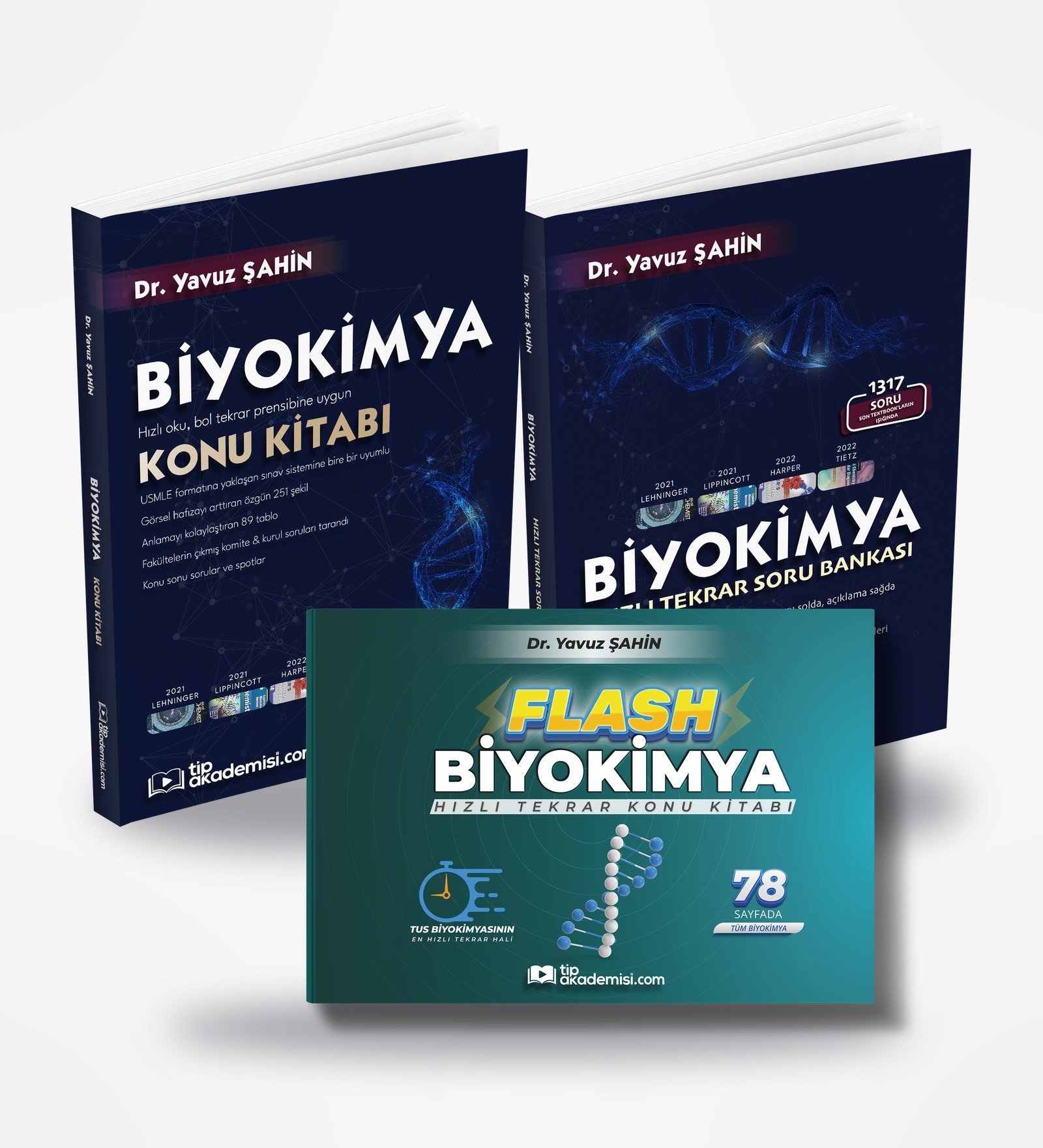 Trio TUS Biyokimya 3’lü Set (Konu Kitabı + Soru Bankası + Hızlı Konu)