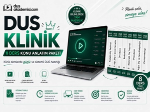 DUS Klinik Kampanyası 8 Ders (Konu Anlatım Videoları + Çıkmış Benzeri Çözüm Videoları + Konu Kitapları)